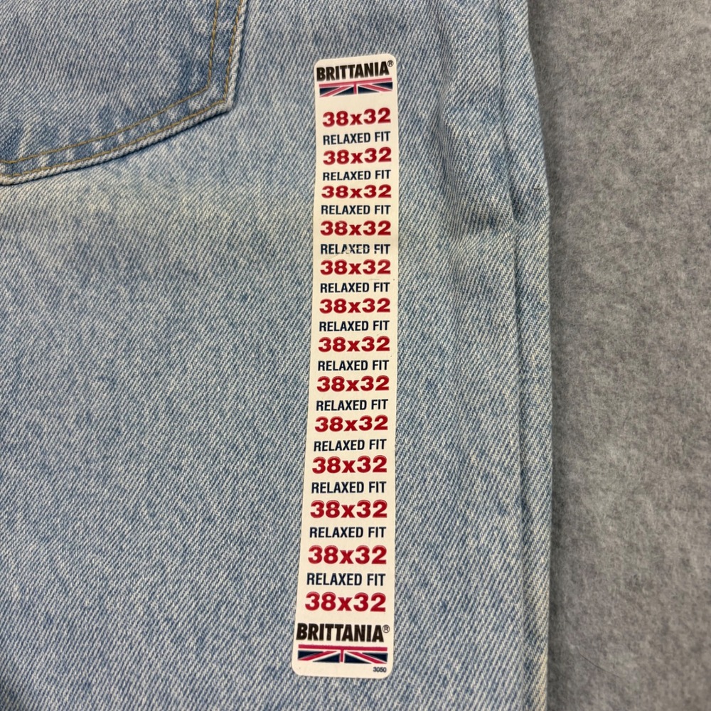 Vtg Brittania Relaxed Fit Jeans Mens 38x32 Light Wash Denim 90s Skater Retro NWT - Picture 8 of 14